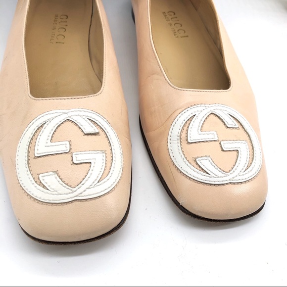 Gucci Authentic 90s GG Logo Square Toe Flats - Picture 4 of 8